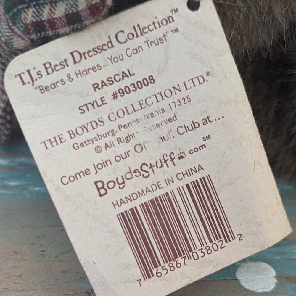 Boyds Bears TJs Best Dressed Collection "Rascal" Style #903008 - Picture 6 of 8